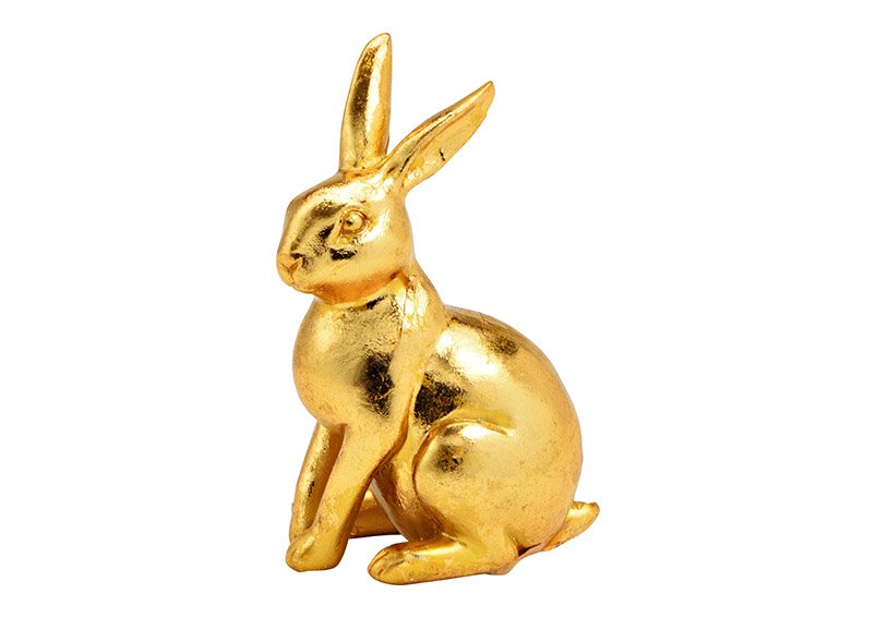 Poly gold bunny (W/H/D) 6x9x4cm