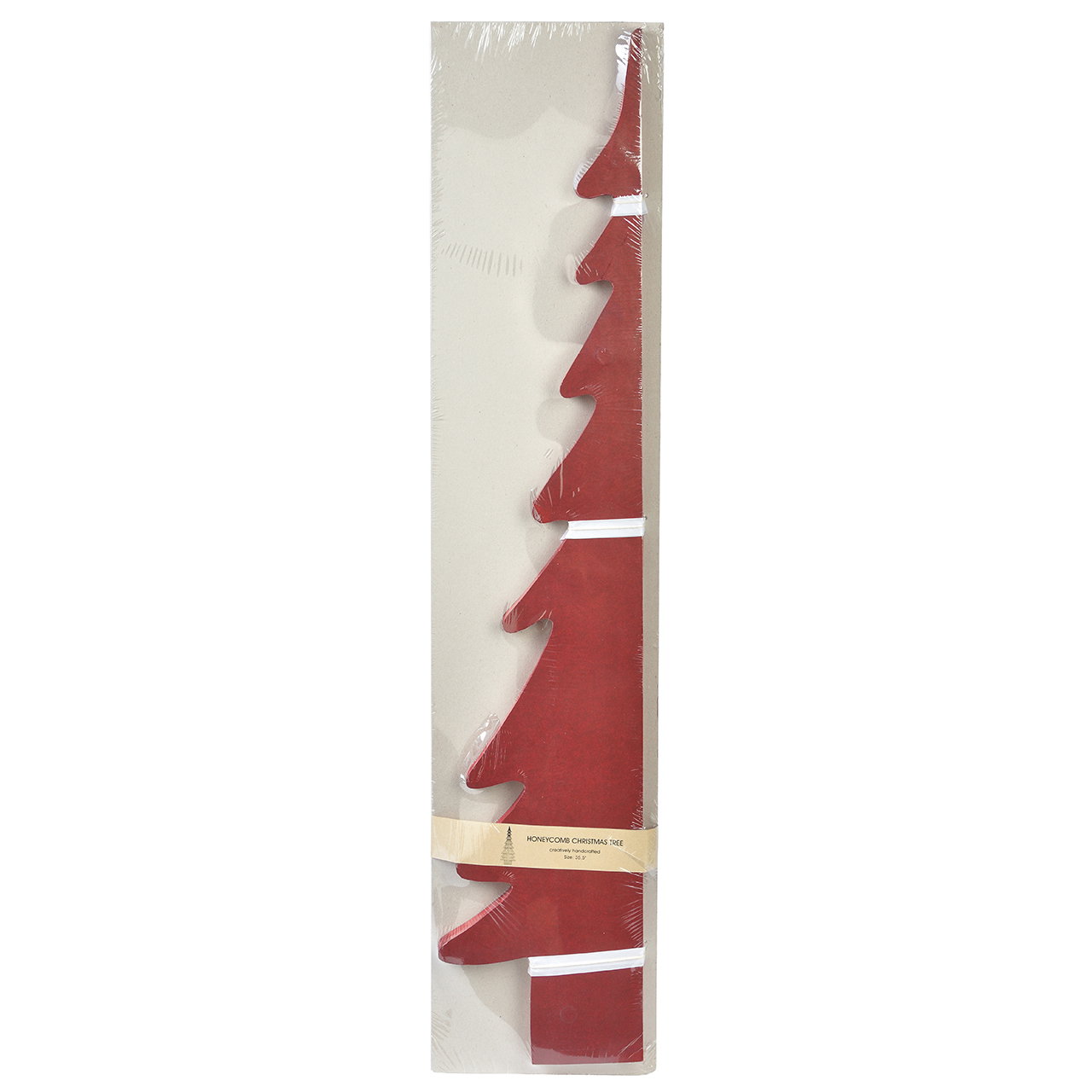 Honeycomb Tannenbaum aus Papier/Pappe Rot (B/H/T) 37x90x37cm Weihnachtsbaum, Weihnachtsbaumkranz, Holzbaum, Rot, Dekoration