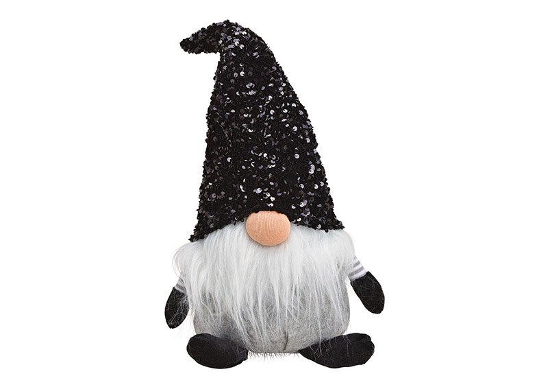 Gnome made of textile gray, black (w / h / d) 24x48x17cm