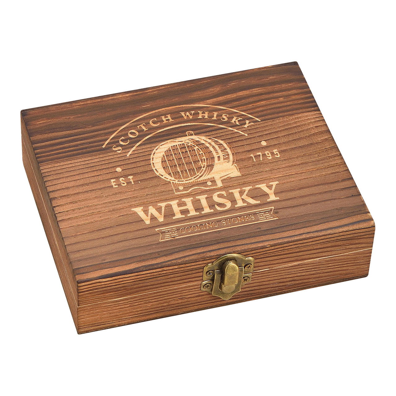 Whisky glaçon set de 12 cubes en acier inoxydable 2,7cm, 12 cubes, pince + sac en velours inclus, dans une boîte en bois