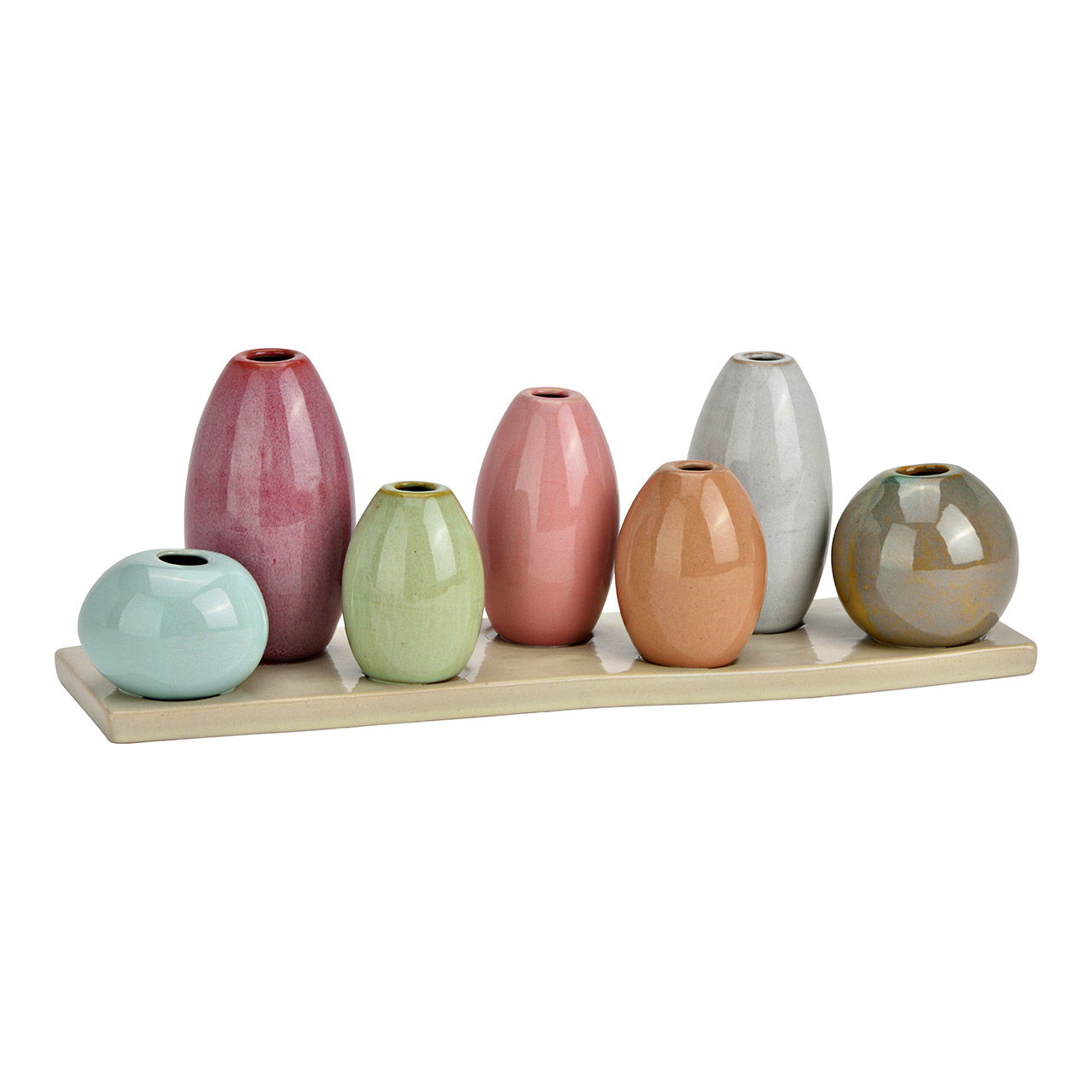 Vasen-Set aus Steingut, Bunt (B/H/T) 30x10x9cm Töpferei, Krug, Vase, Porzellan, Regal