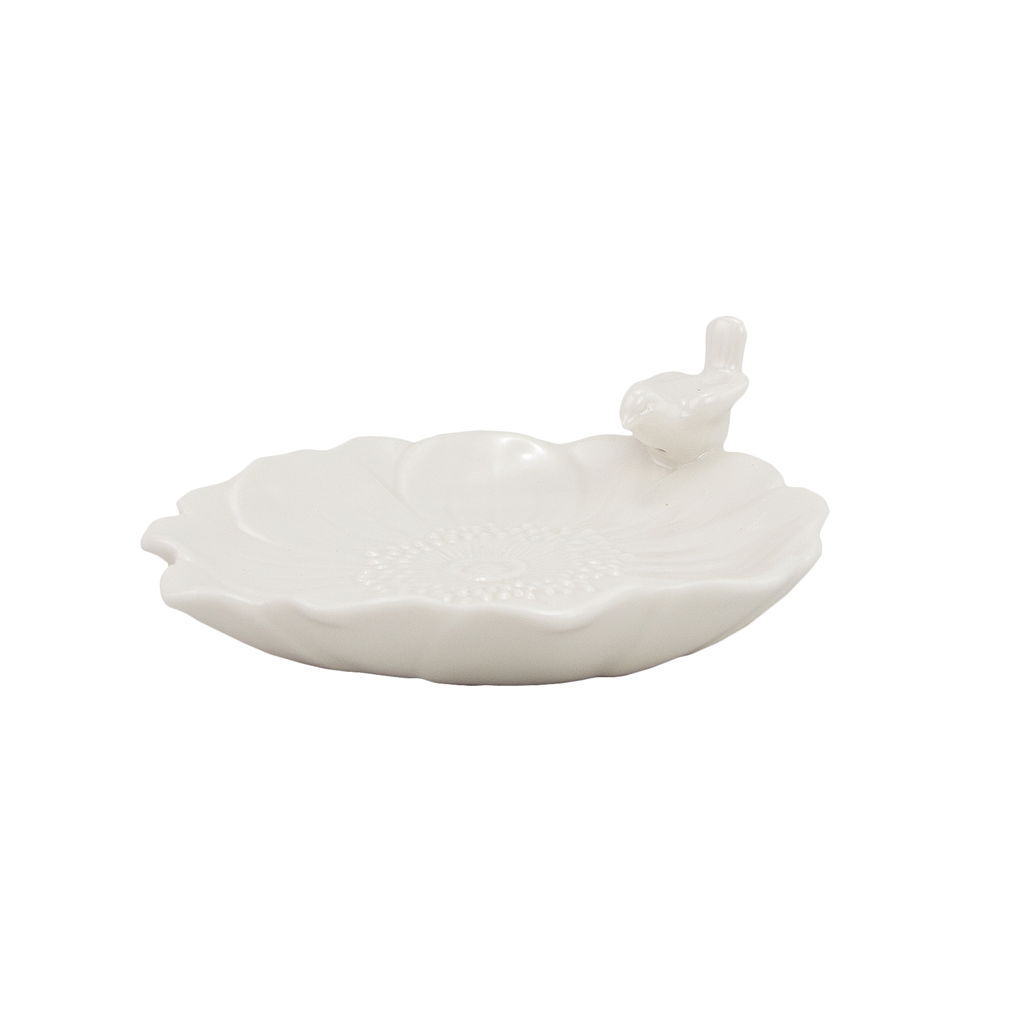 Assiette avec oiseau, porcelaine, 14x14x5cm, 1 pc, blanc Porzellan, Töpferei, Schüssel, Suppenschüssel, Mahlzeit