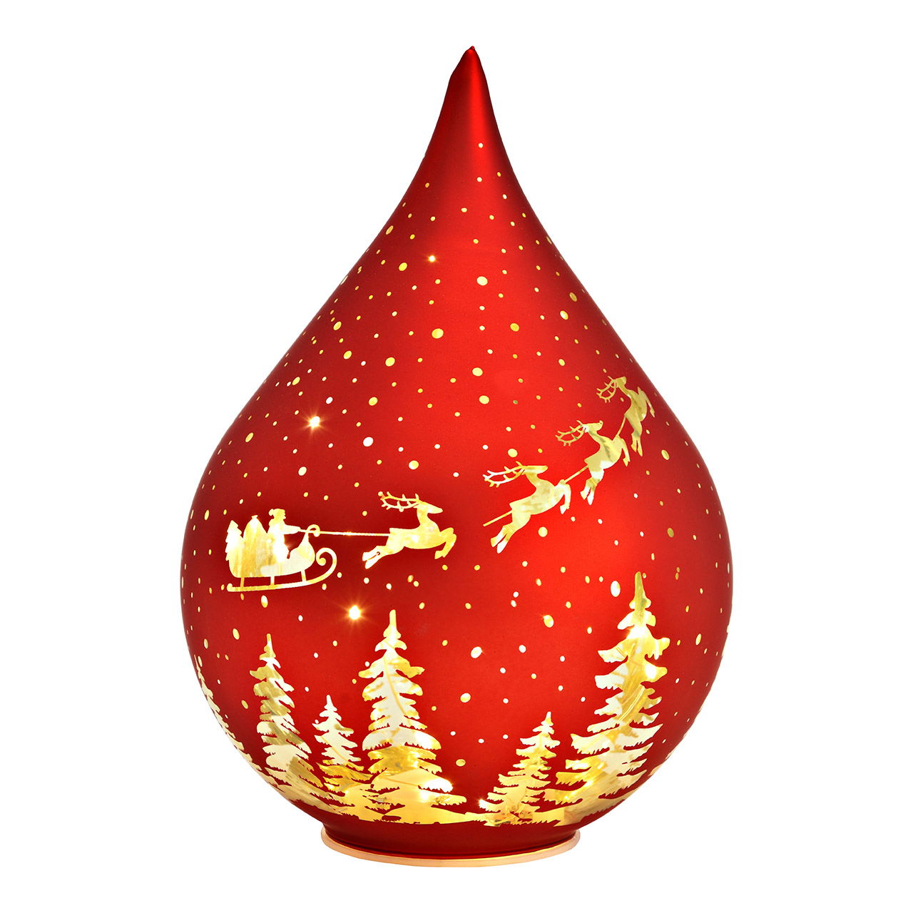LED Leuchte Tropfen Weihnachtsdekor (exkl. 3xAAA) mit 6/18 Timer aus Glas, Rot (B/H/T) 14x20x14cm LED Leuchte Tropfen Weihnachtsdekor (exkl. 3xAAA) mit 6/18 Timer aus Glas, Rot (B/H/T) 14x20x14cm