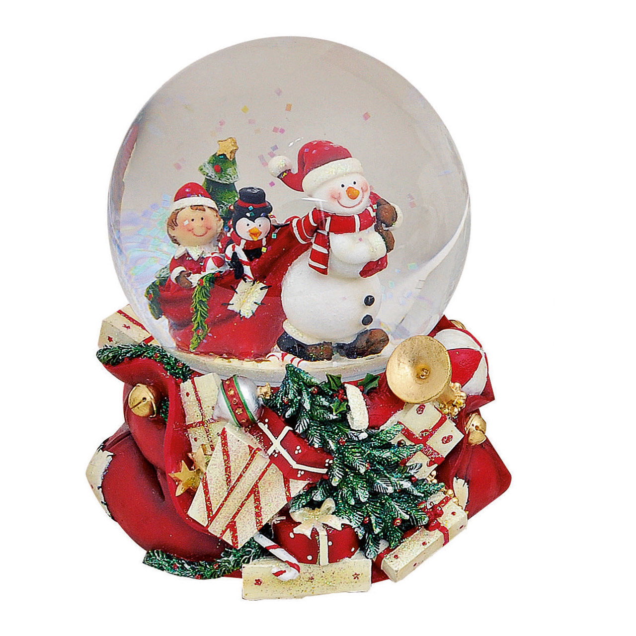 Reloj musical/muñeco de nieve, 11x15x11cm Schneekugel, Weihnachtsdeko, Schneemann, Globus, Dekor