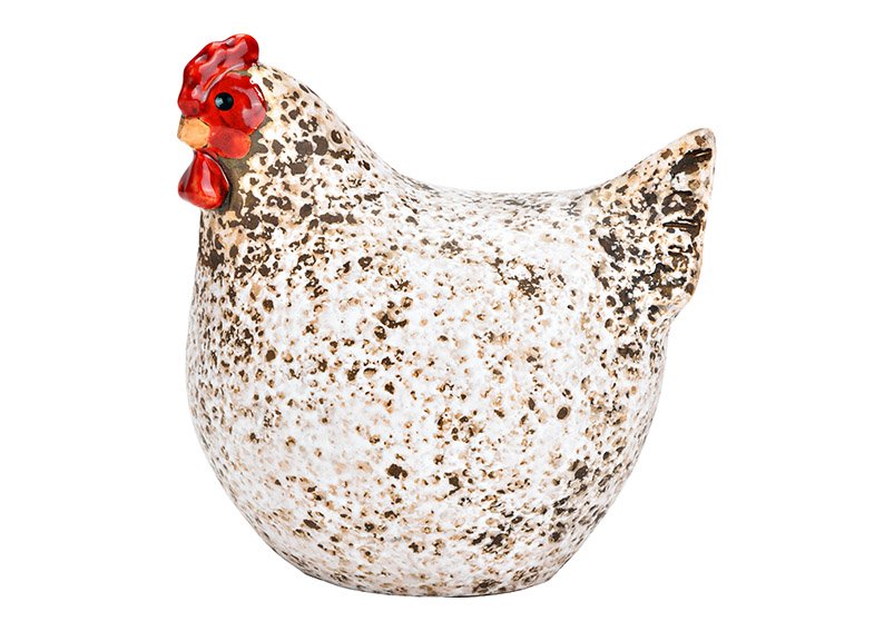 Chicken ceramic natural (W/H/D) 10x14x13cm