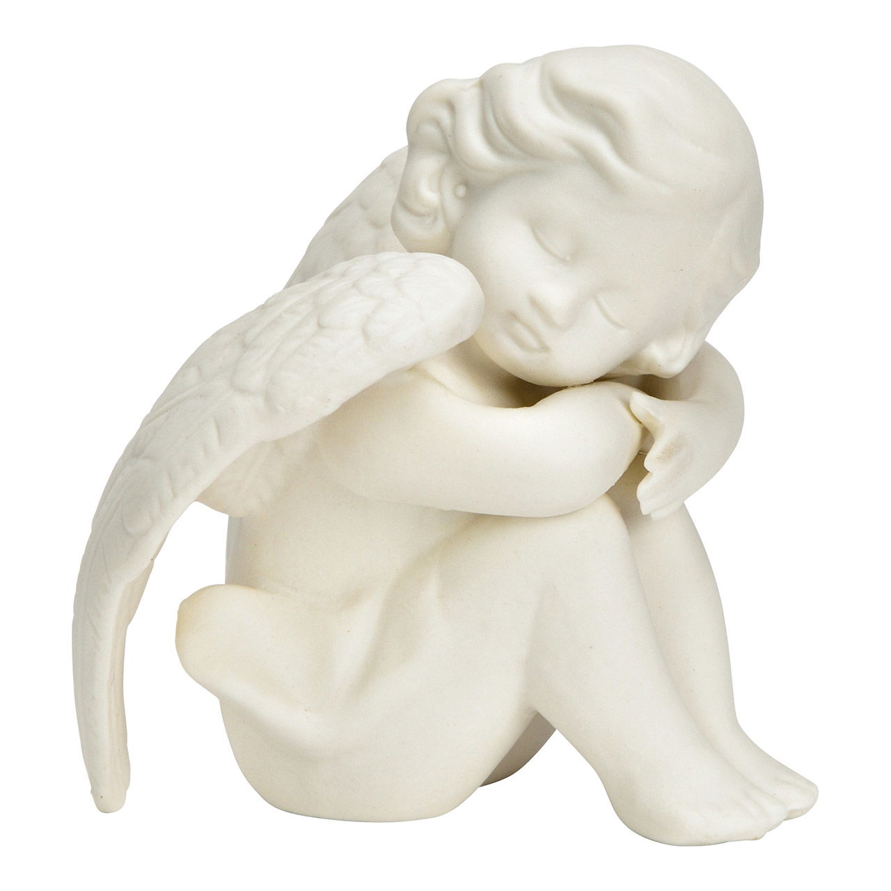 Ange en porcelaine, blanc (L/H/P) 9x8x7cm