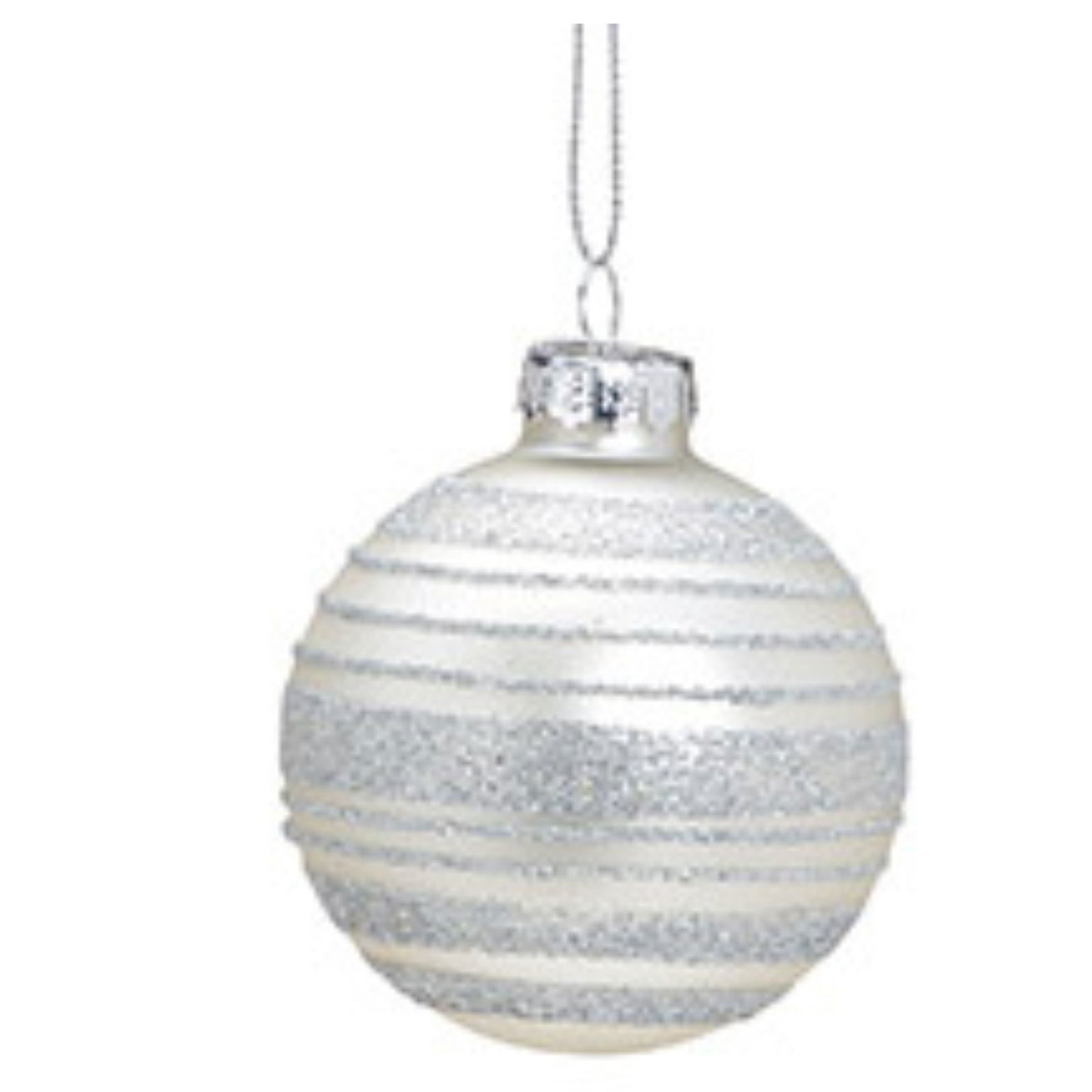 Weihnachtskugel aus Glas, 4-fach, Weiß/Silber Ø6cm Zubehör, Munition, Granate, Waffe