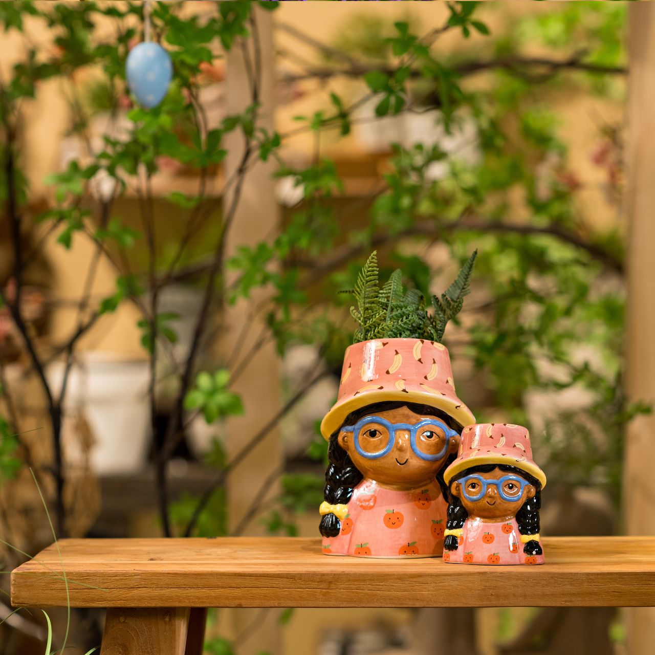 Vase Sommermädchen aus Keramik bunt 3-fach, (B/H/T) 9x10x7cm Vase Sommermädchen aus Keramik bunt 3-fach, (B/H/T) 9x10x7cm