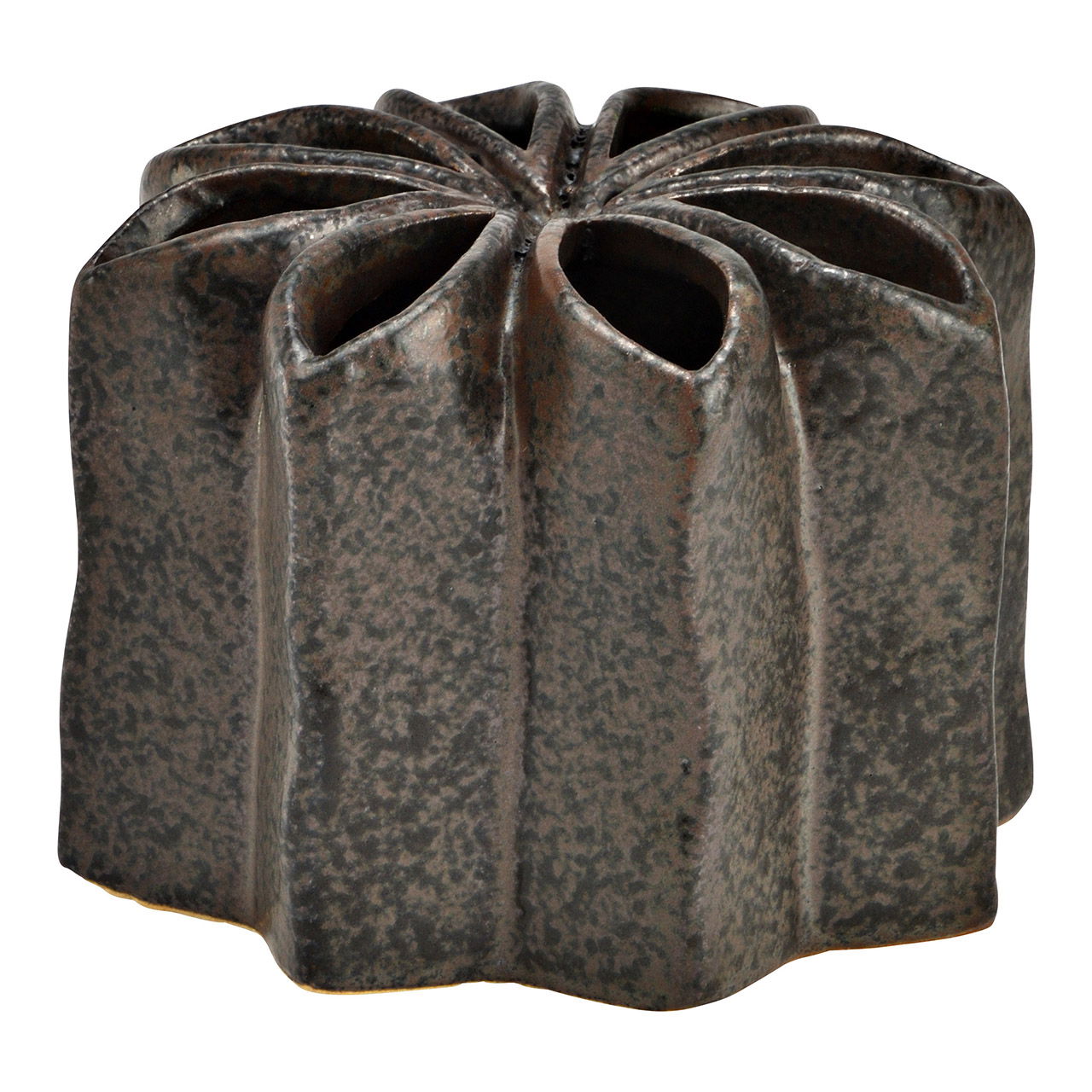 Bloemenvaas van keramiek, bruin (B/H/D) 11x8x11cm Bloemenvaas van keramiek, bruin (B/H/D) 11x8x11cm