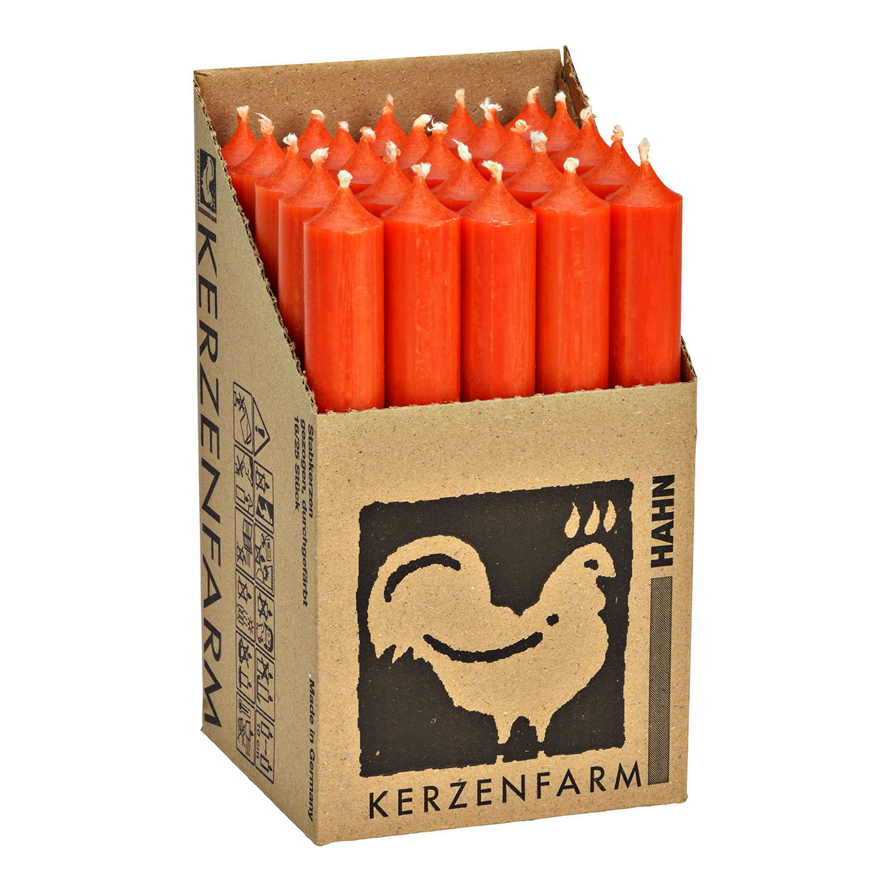 Steekkaars gekleurd was, roestrood Ø 2x18cm Brandduur ca. 8 uur. Person