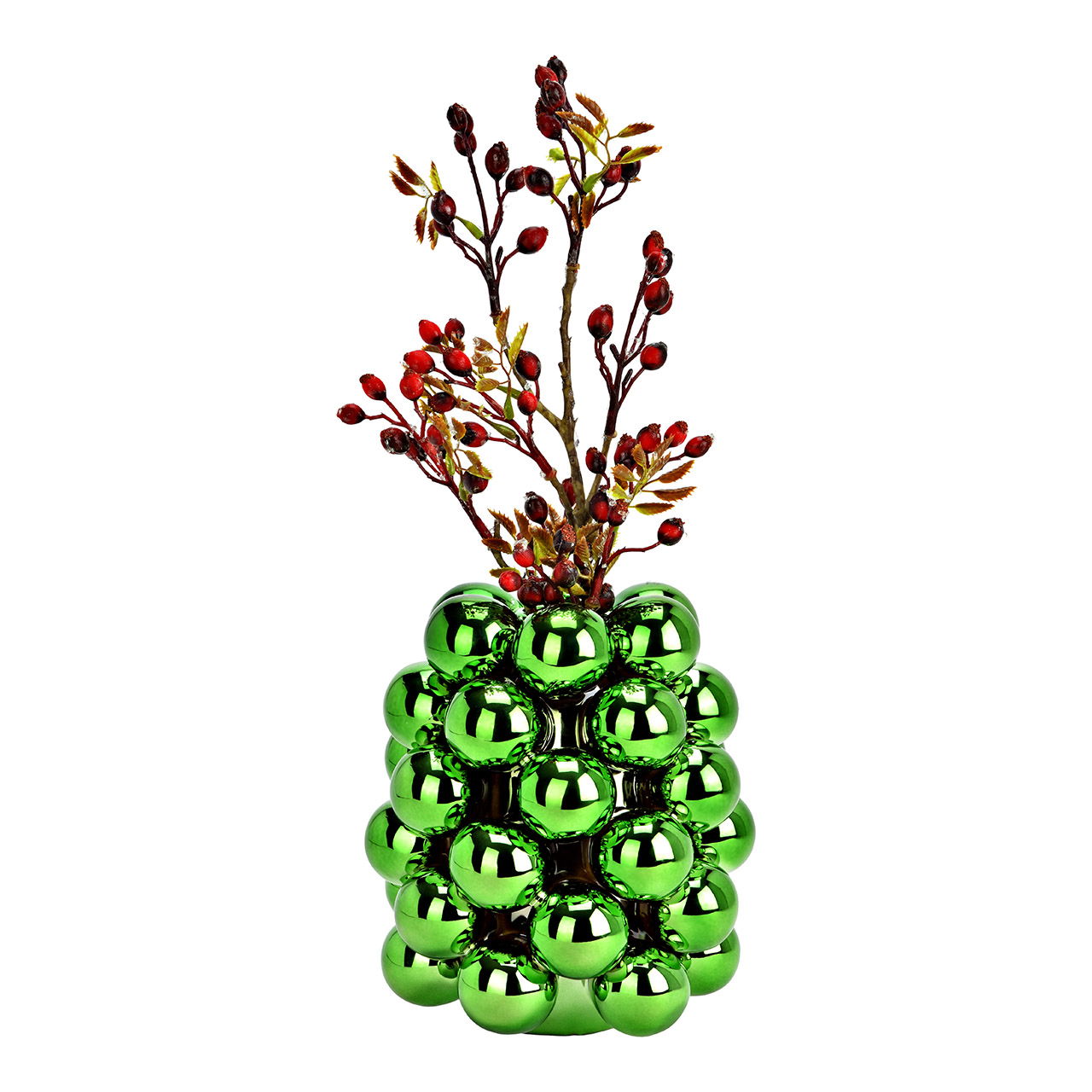 Vase Bubble aus Porzellan, Dunkel Grün (B/H/T) 14x17x14cm Vase Bubble aus Porzellan, Dunkel Grün (B/H/T) 14x17x14cm