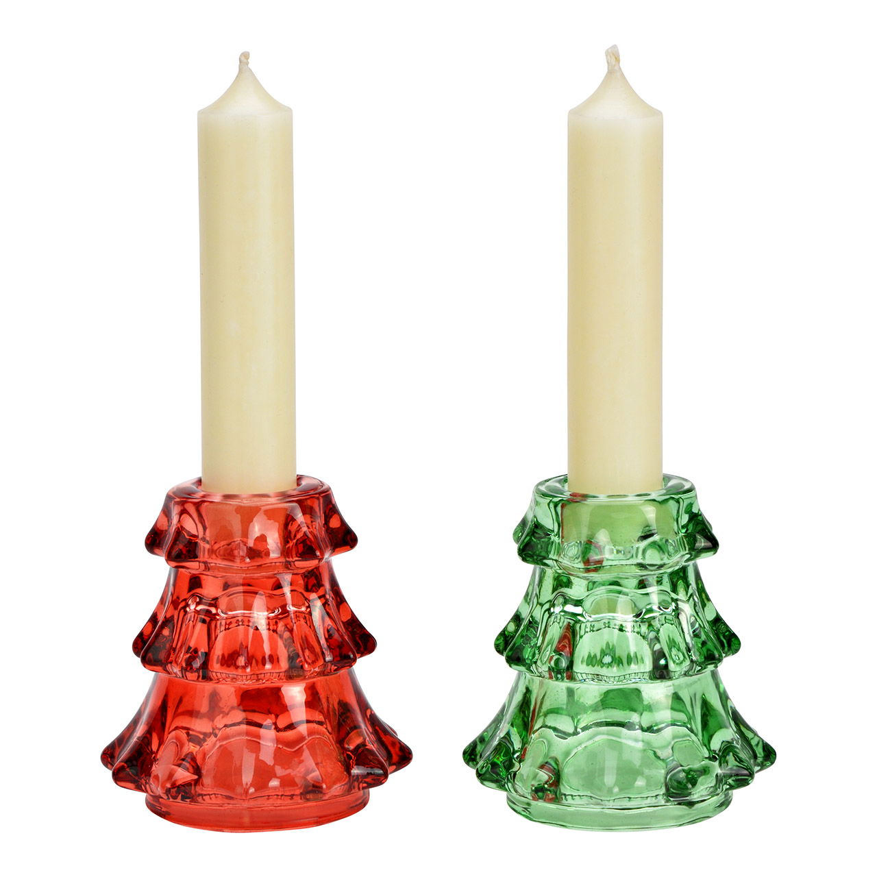 Portacandele in vetro Tannnenbaum, 2 pieghe, rosso/verde (L/H/D) 7x7x7cm Portacandele in vetro Tannnenbaum, 2 pieghe, rosso/verde (L/H/D) 7x7x7cm