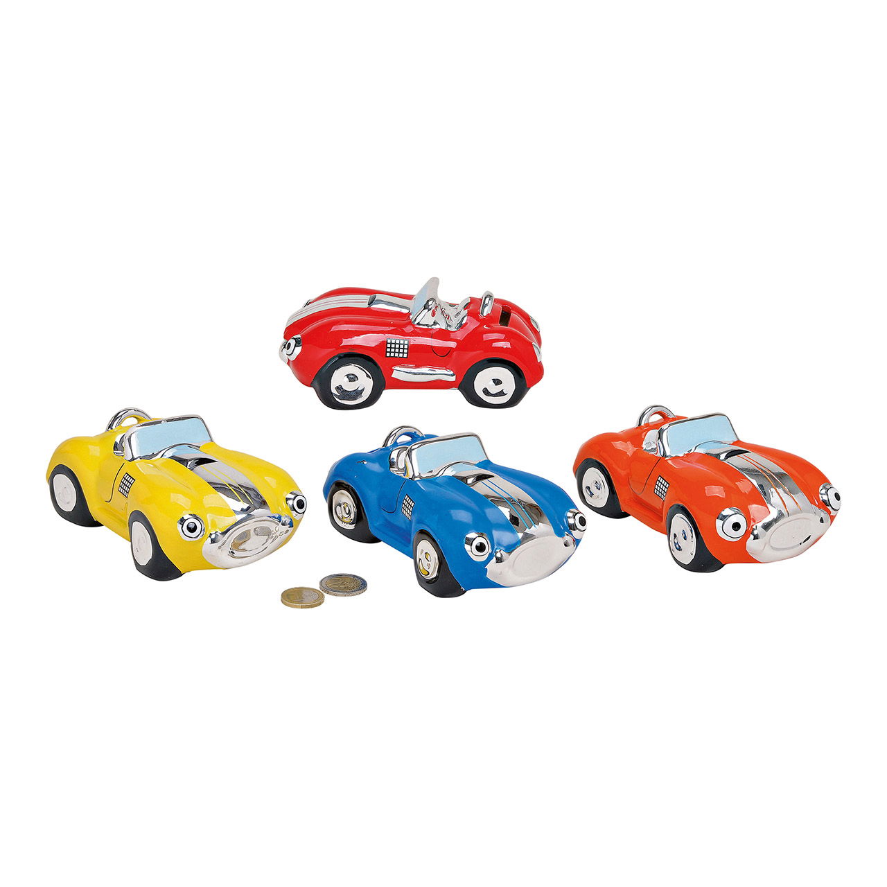 Spardose Auto aus Keramik, 4-fach sortiert, B15 x T9 x H6 cm