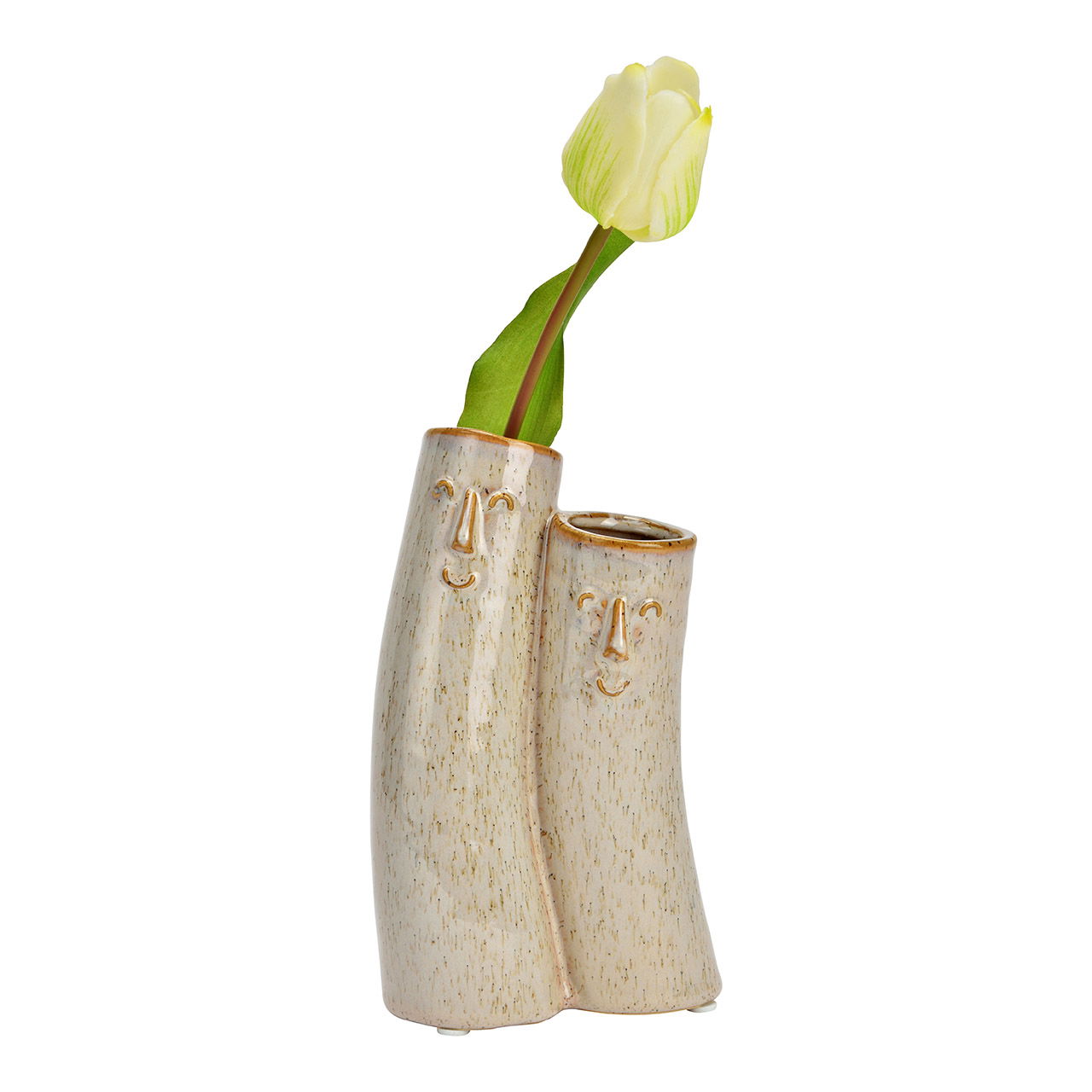 Vaso per coppie in ceramica, beige (L/H/D) 11x18x7cm