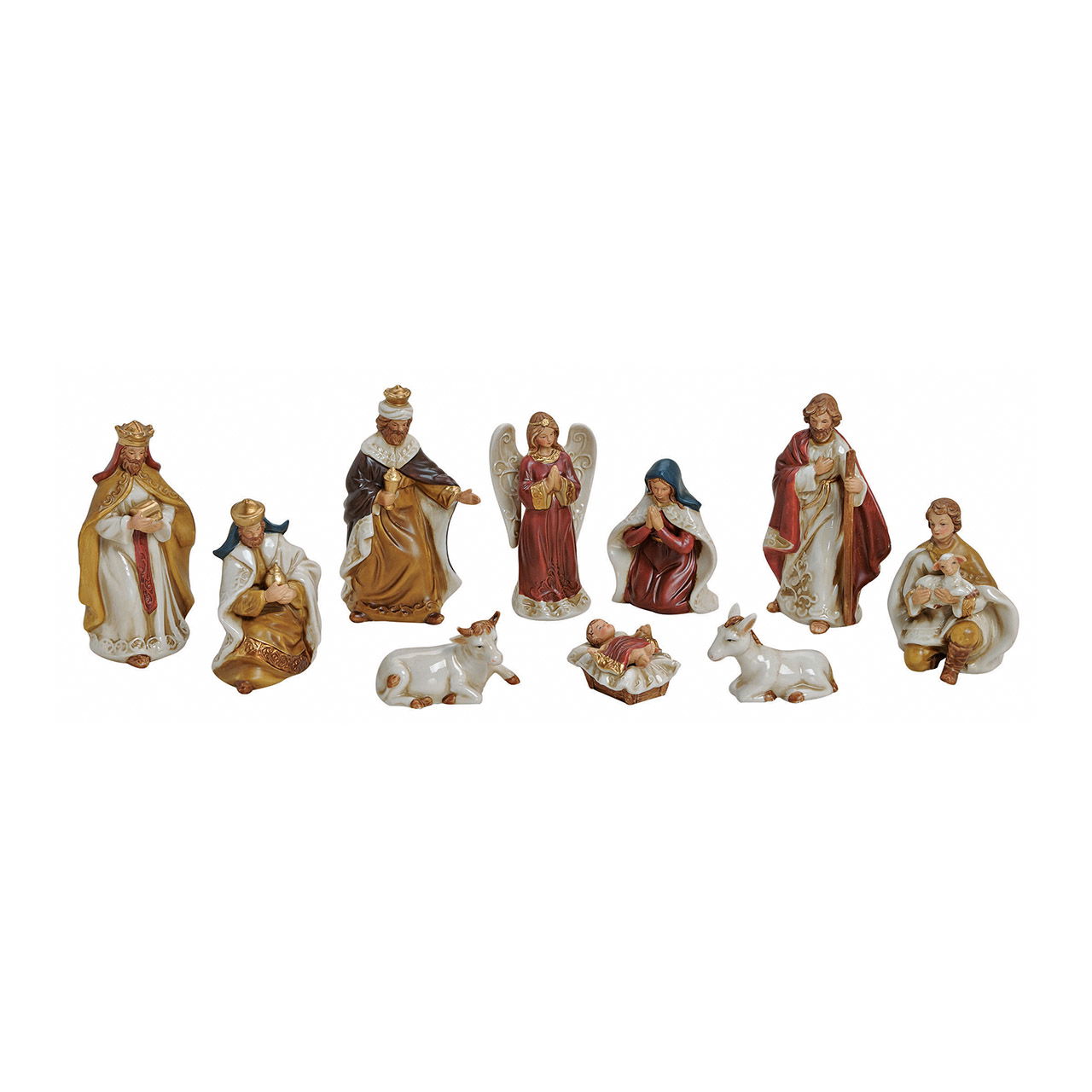 Krippen-Figuren-Set aus Porzellan, 10-teilig, 5-12 cm Figur, Erwachsener, Braut, Person, Frau