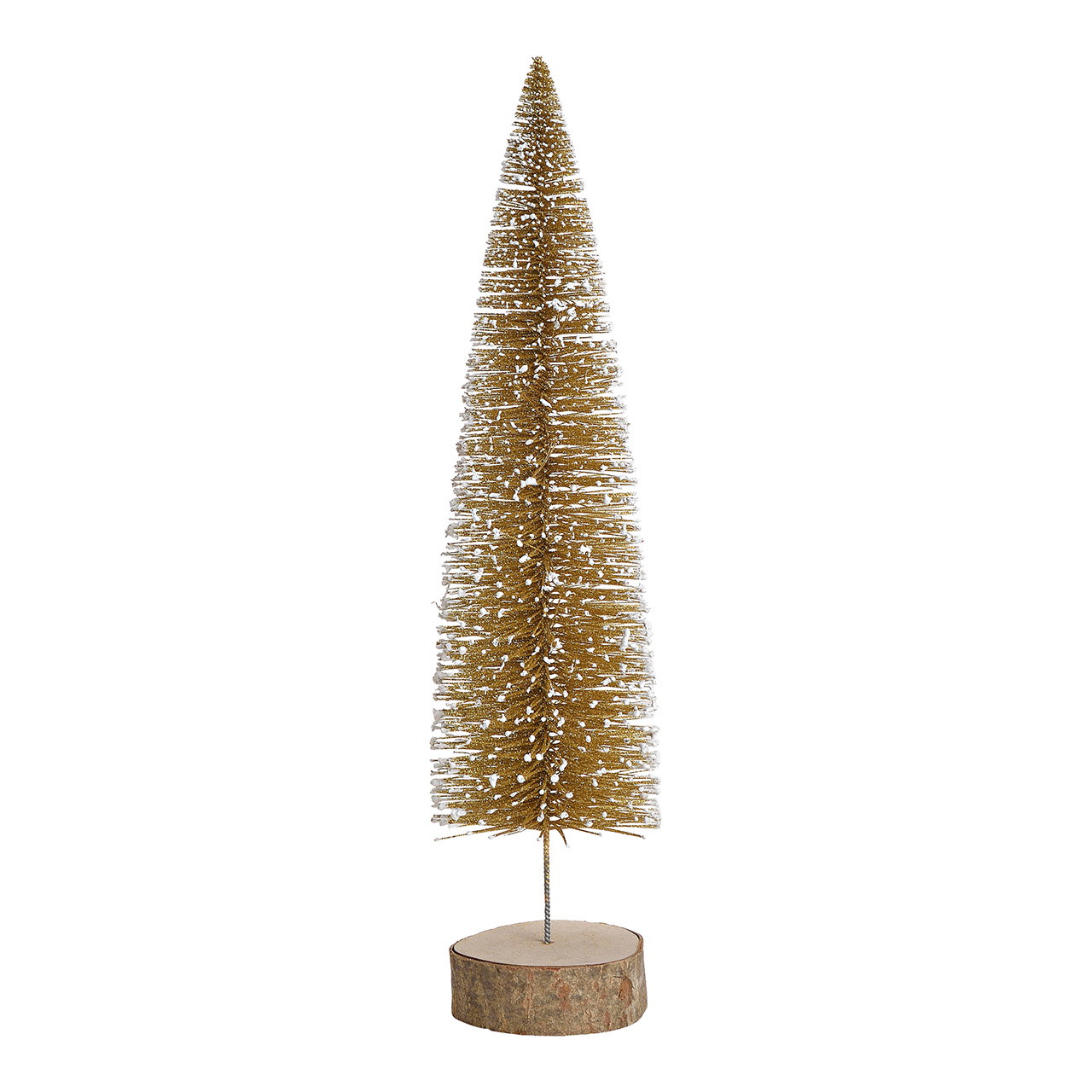 Kunstbaum, Weihnachtsbaum, Goldfarben, Zweige, Holzsockel