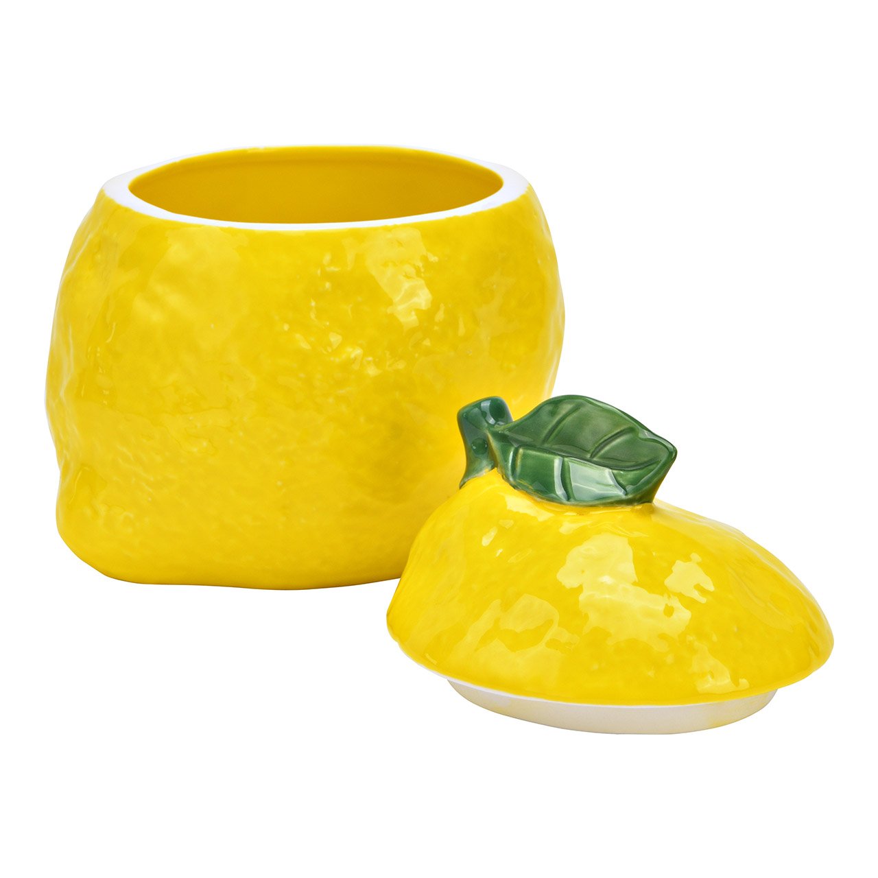 Boîte citron en céramique jaune (L/H/P) 13x15x12cm