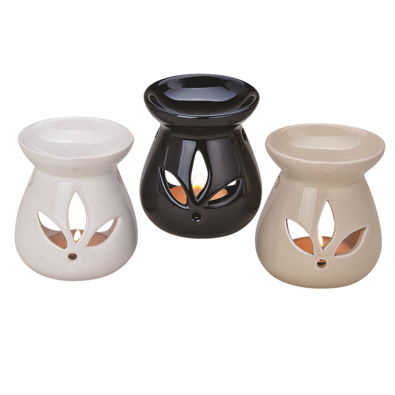 Lámpara de cerámica con fragancia, surtida en 3 colores (A/A/P) 7x8x7 cm Krug, Töpferei, Kerze