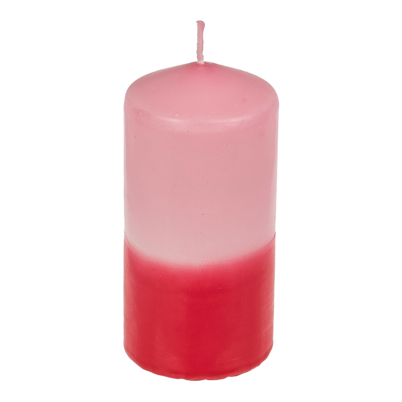 Pillar candle with color gradient, pink/red in gift box (W/H/D) 6x12x6cm