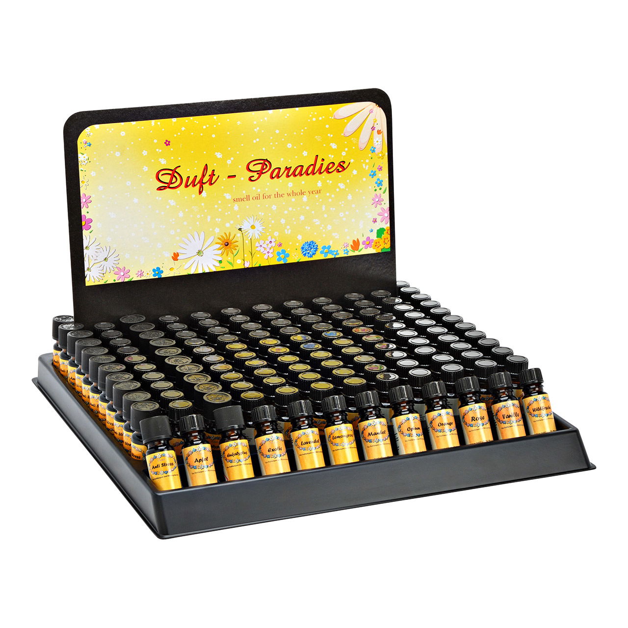 Oli profumati assortimento base I, 12 assortiti, 144 pezzi, 10 ml Kräuterig, Pflanze, Flasche, Kabinett, Mobiliar