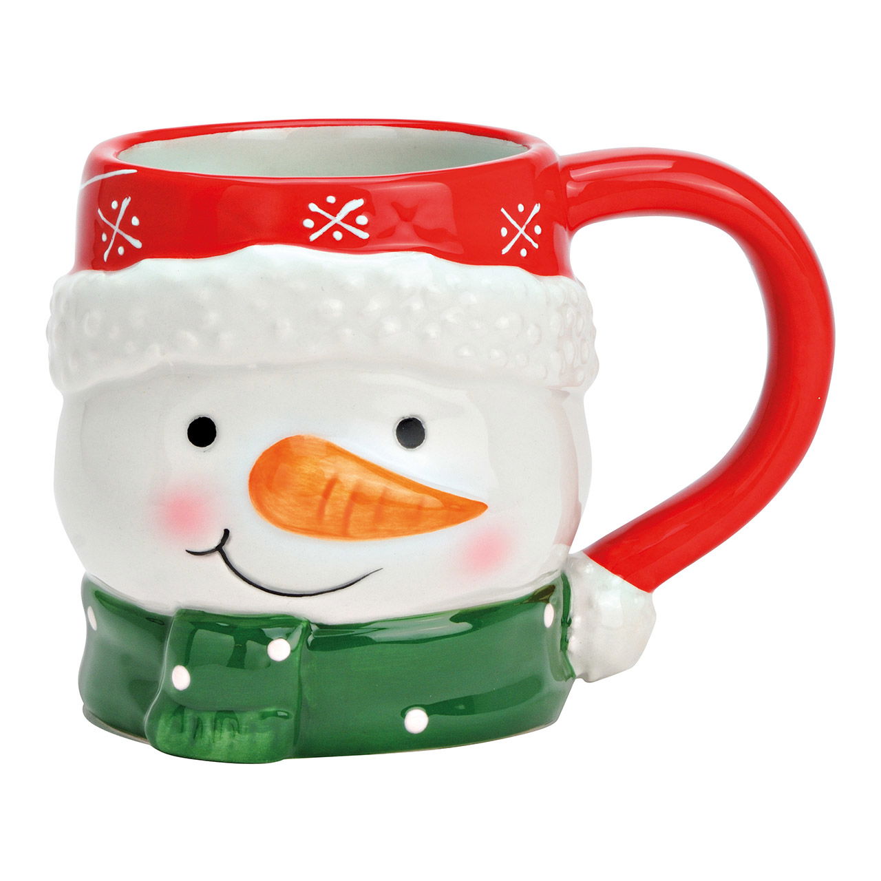 Mug snowman made of ceramic colorful (W/H/D) 14x10x8cm 370ml