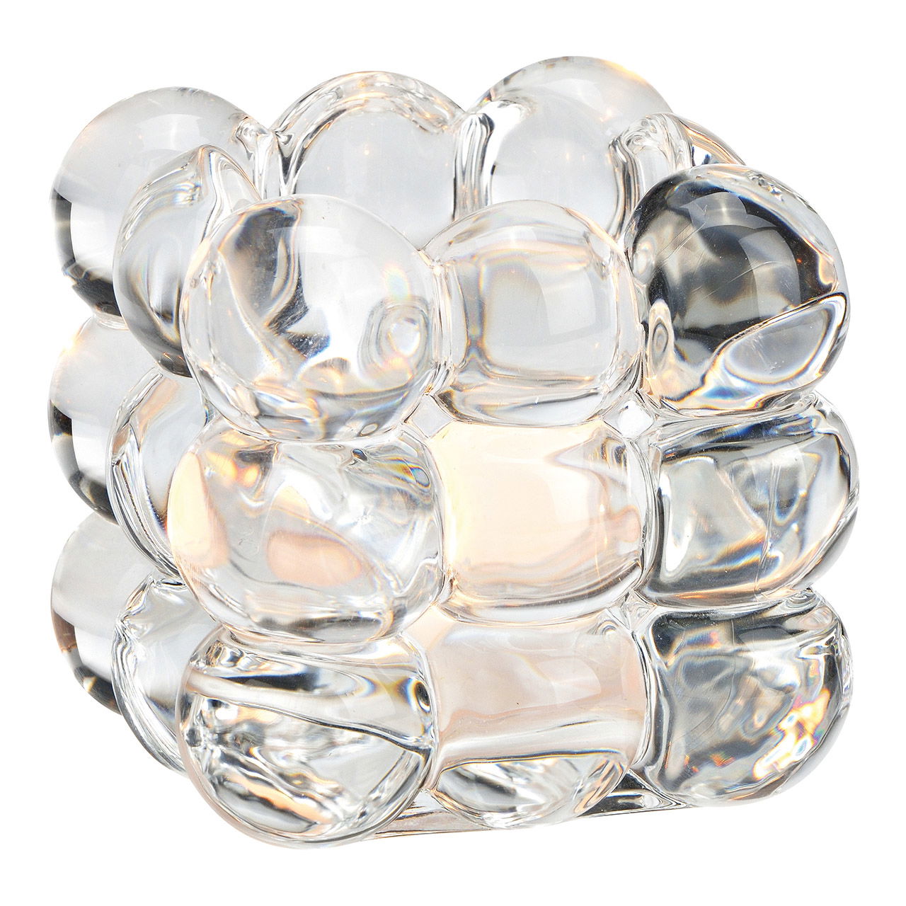 Glass tealight holder transparent (W/H/D) 8x8x8cm