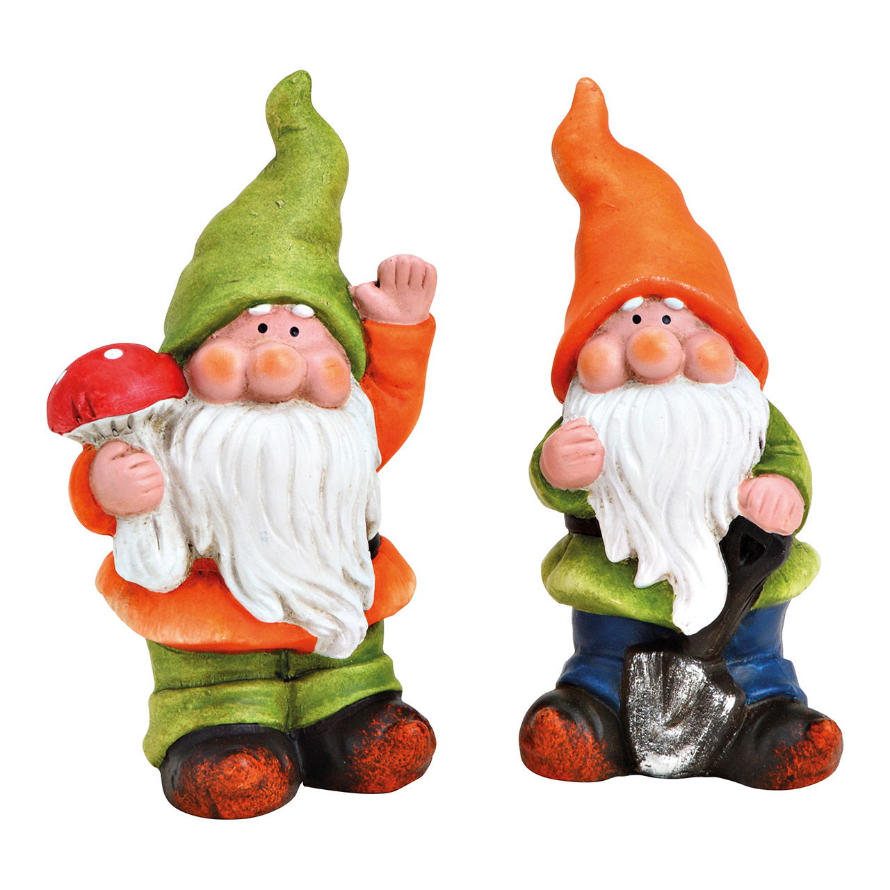 Garden gnome ceramic Colorful 2-fold, (W/H/D) 9x16x7cm