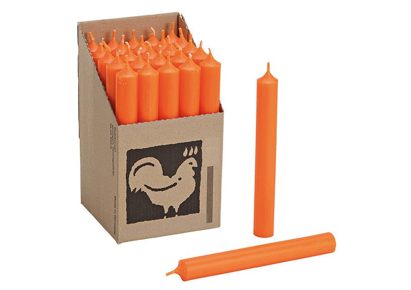 Candle, orange color, 2x18x2cm