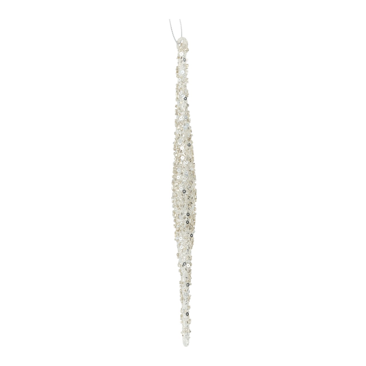 Sequin-Schmuck, Perlenanhänger, Lange Halskette, Silberfarbe, Shimmernde Pailletten