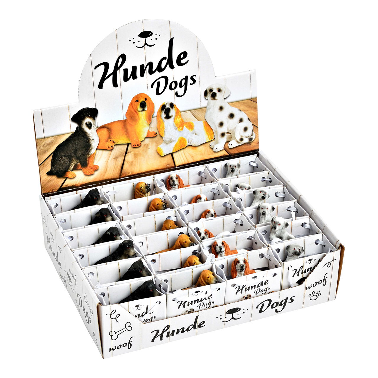 Hund in Geschenktüte aus Poly natur 4-fach, (B/H/T) 6x7x3cm im 24er Display Hund in Geschenktüte aus Poly natur 4-fach, (B/H/T) 6x7x3cm im 24er Display