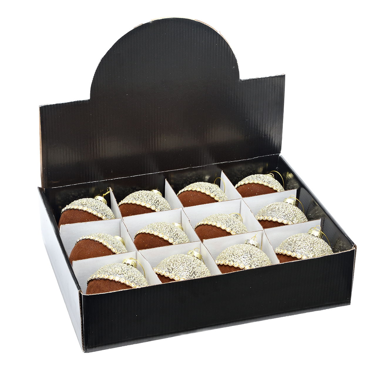 Weihnachtskugel aus Glas Braun (B/H/T) 8x8x8cm Essen, Nuss, Produzieren, Getreide, Samen