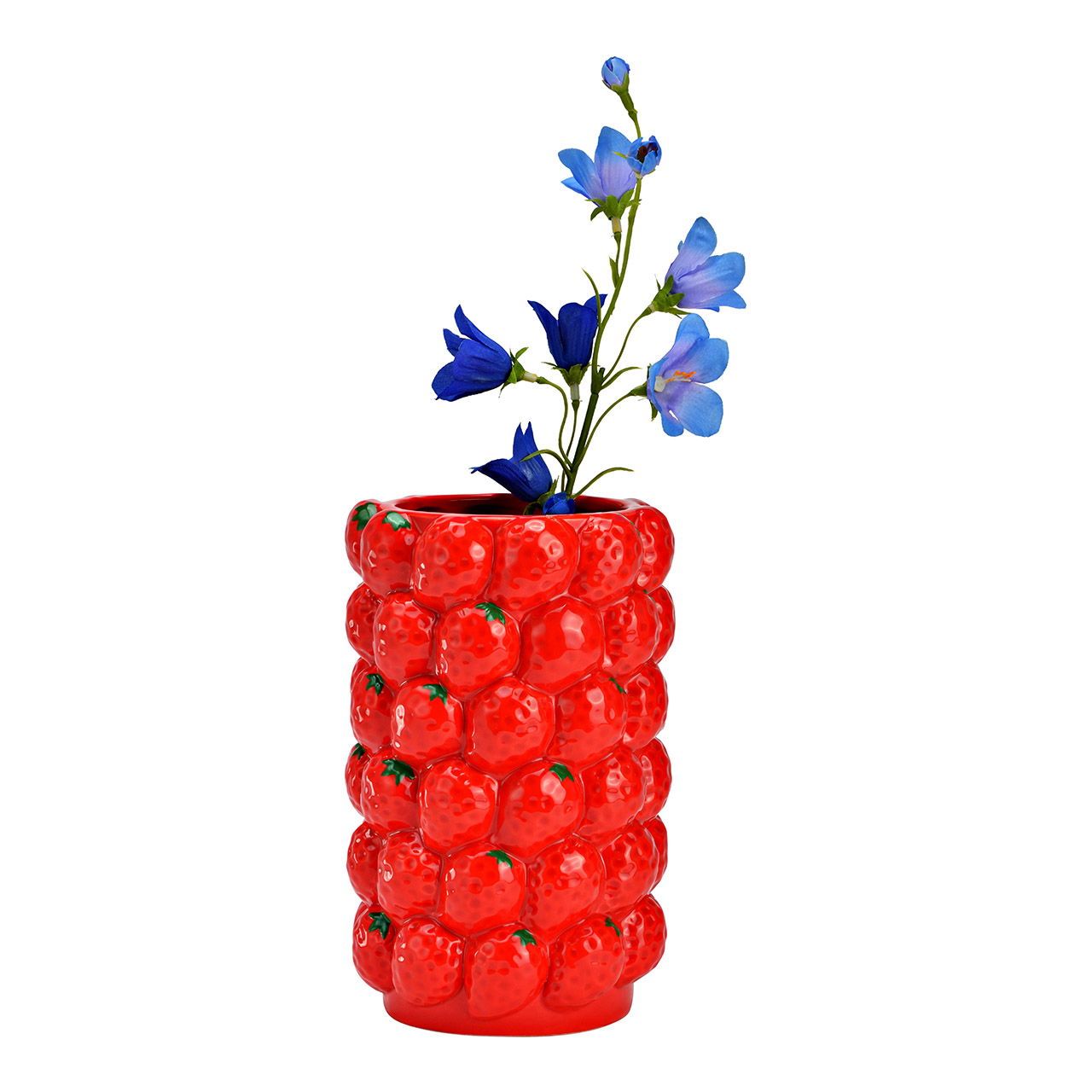 Vase fraises en céramique, rouge (L/H/P) 12x19x12cm