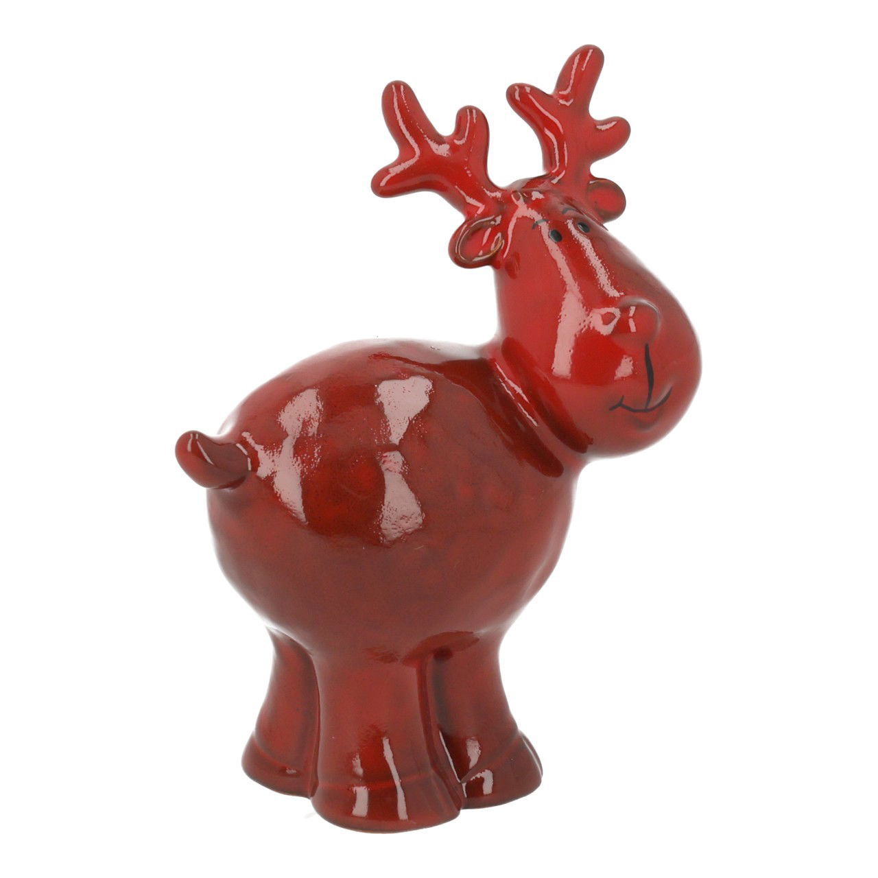 Renne en faïence rouge (L/H/P) 8x11x5cm Figur