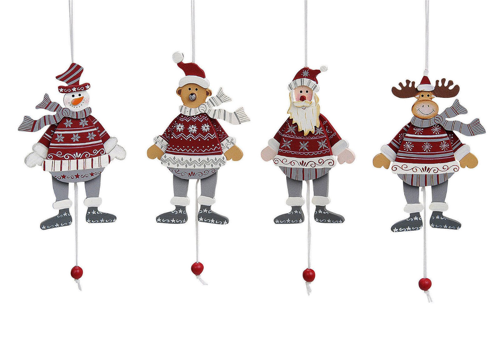 Weihnachts-Hampelmann-Figuren aus Holz (B/H/T) 9x14x1 cm