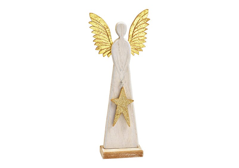 Stand Angel made of wood white (W/H/D) 10x26x4cm