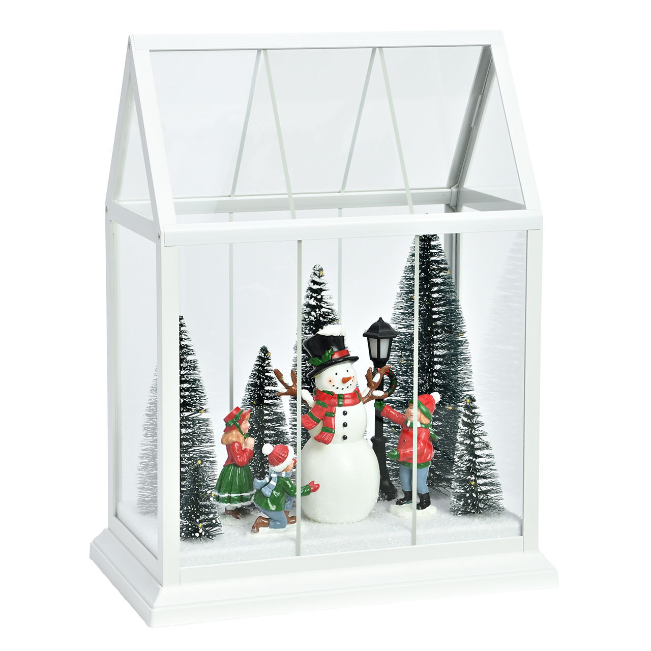 LED winterlandschap in een huis van kunststof Kleurrijk (B/H/D) 25,5x15x33cm Draußen, Natur, Winter, Person, Schneemann