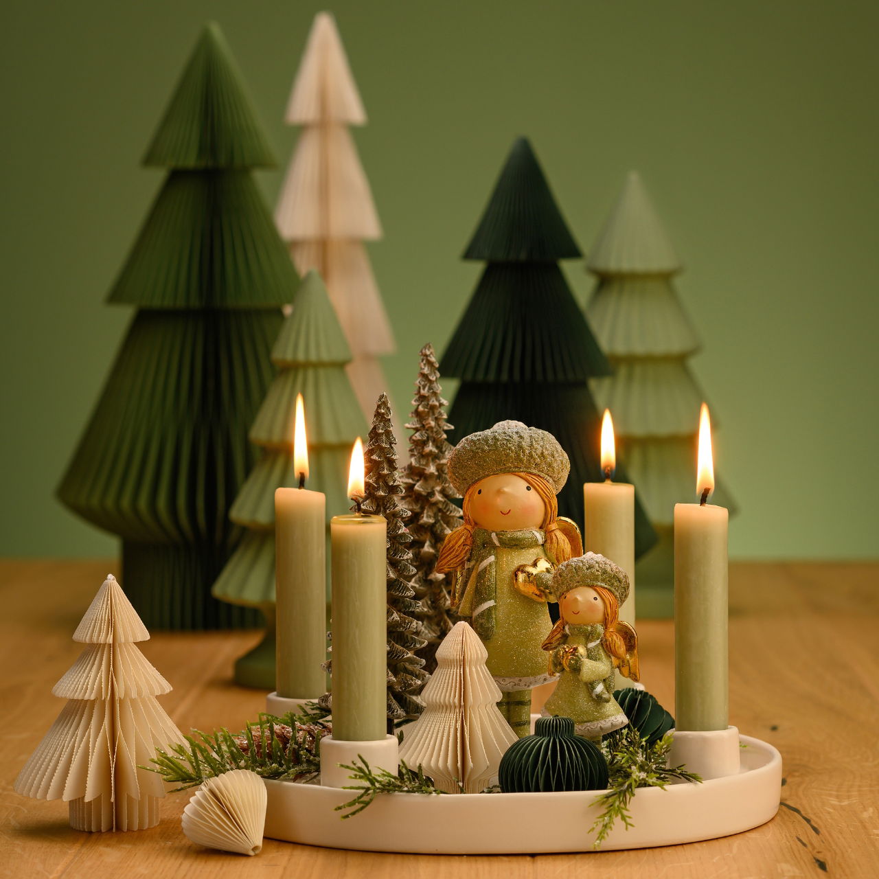 Stick candle color: sage (W/H/D) 2x18x2cm