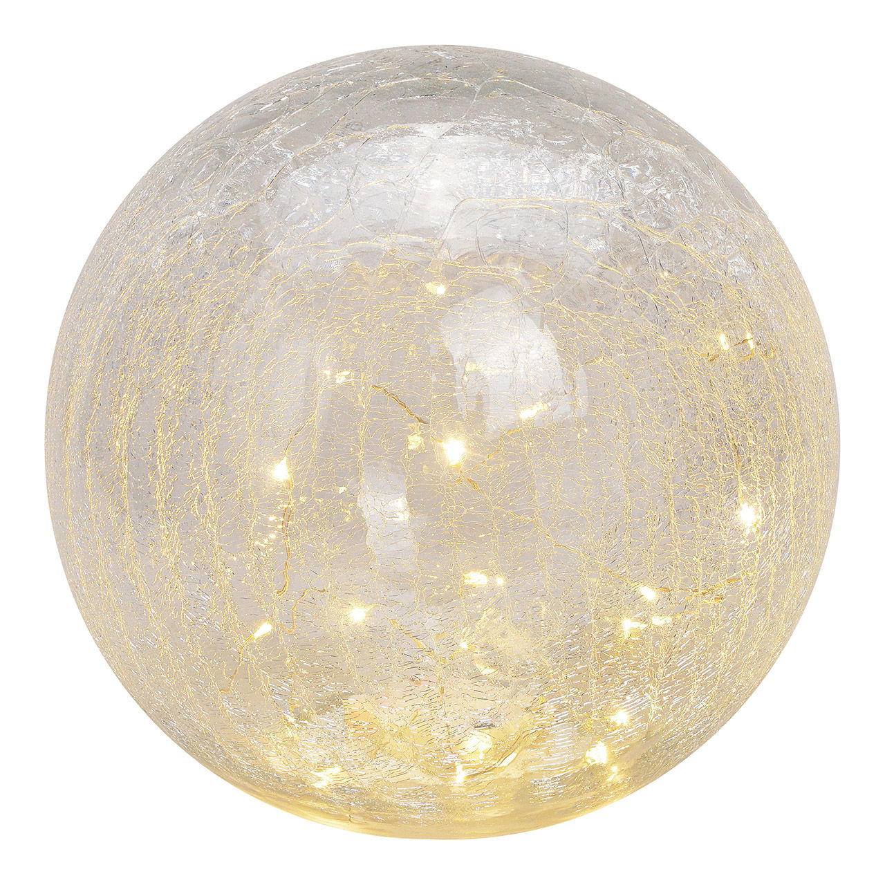 Boule lumineuse avec 25 LED, avec minuterie en verre Transparent Ø25cm