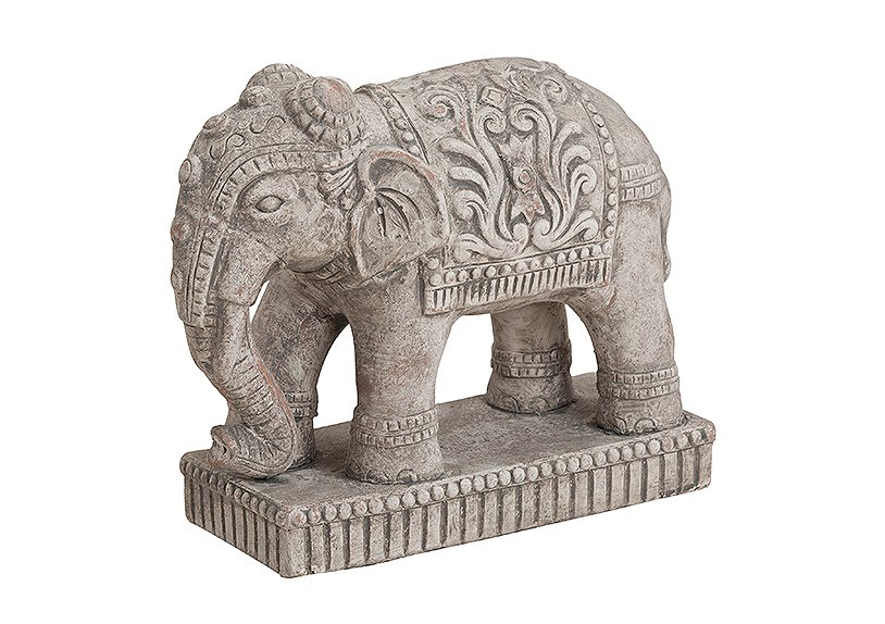 Elefant in grau aus Keramik, B27 x T11 x H23 cm