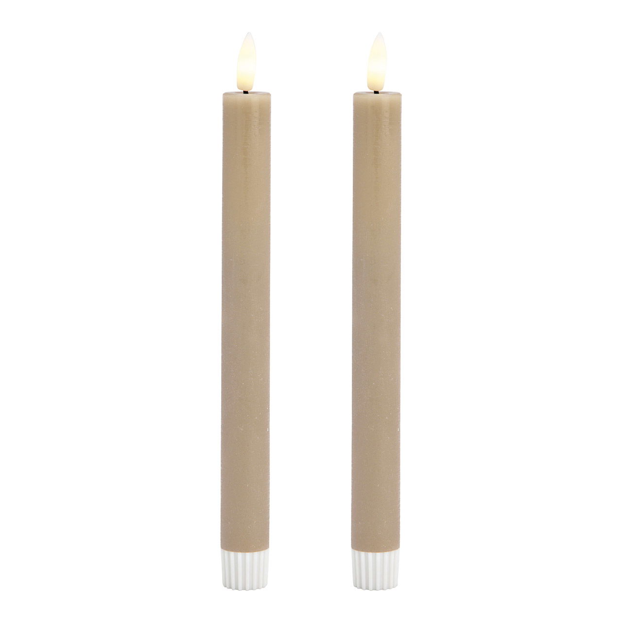 LED Stabkerzen Set 2-er Set, aus Wachs beige (B/H/T) 2x24x2cm mit Off/Timer Batteriebetrieb 2xAAA nicht enthalten LED Stabkerzen Set 2-er Set, aus Wachs beige (B/H/T) 2x24x2cm mit Off/Timer Batteriebetrieb 2xAAA nicht enthalten
