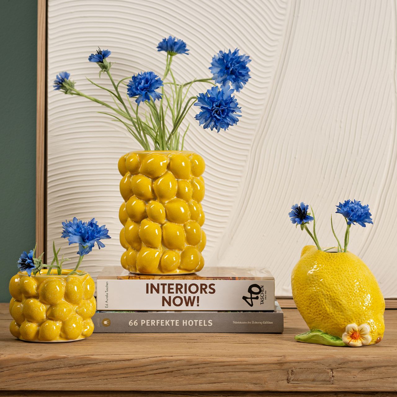 Vaso per limoni in ceramica, giallo (L/H/D) 12x12x10cm Vaso per limoni in ceramica, giallo (L/H/D) 12x12x10cm