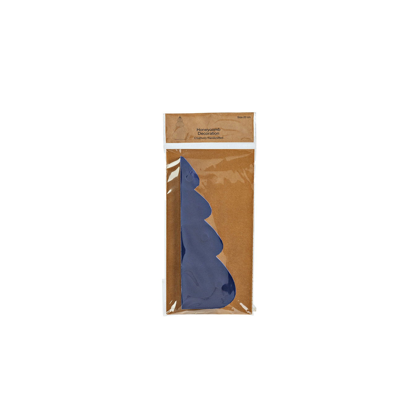 Albero di Natale a nido d'ape in carta/cartone, blu (L/H/D) 14x20x14cm