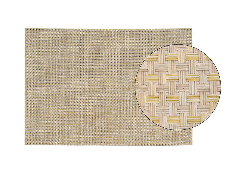 Mantel individual de plástico, beige grueso, (ancho/alto) 45x30 cm