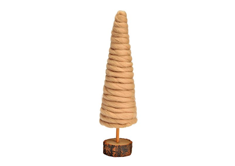 Aufsteller Tannenbaum aus Kunststoff, Wolle beige (B/H/T) 9x35x9cm