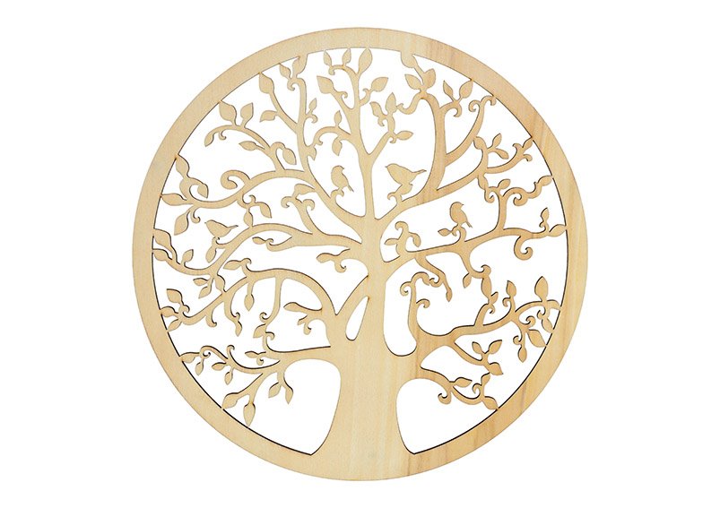 Wall hanger tree decor of wood nature (W/H) 30x30cm