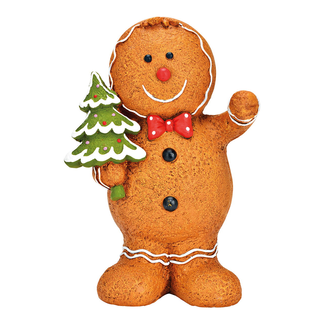 Lebkuchenfigur mit Tannenbaum aus Magnesia braun (B/H/T) 22x34x15cm Essen, Süßigkeiten, Plätzchen, Lebkuchen