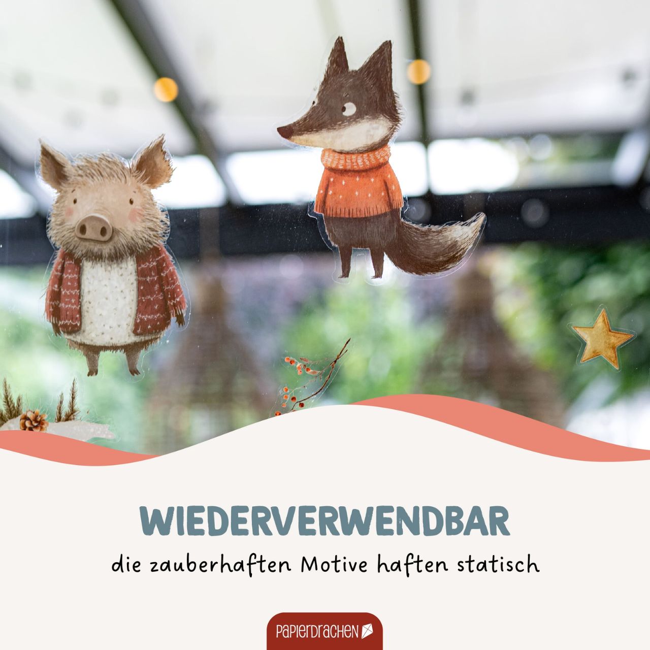stickers, Winter, Tiere, Wald, Weihnachten