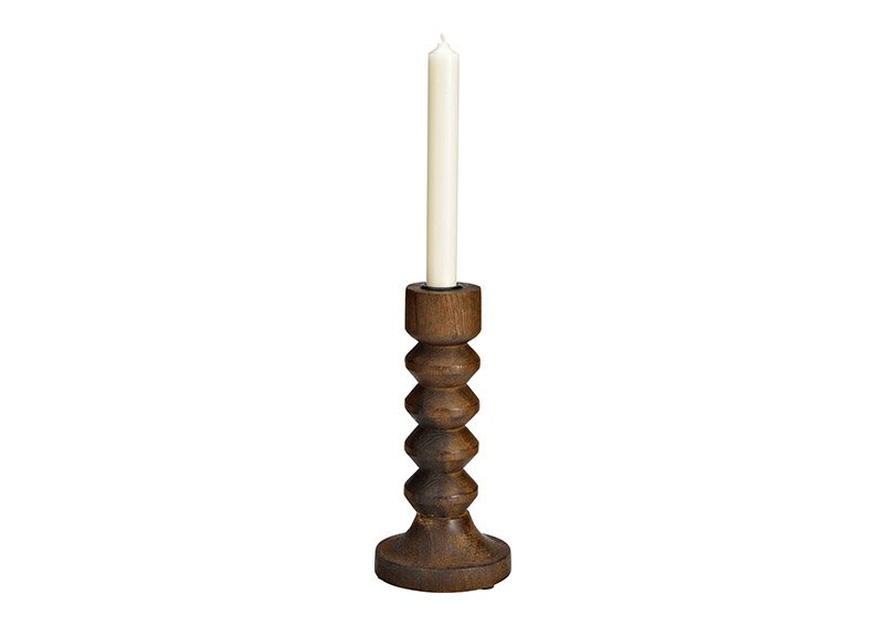 Kerzenhalter aus Mangoholz braun (B/H/T) 10x20x10cm