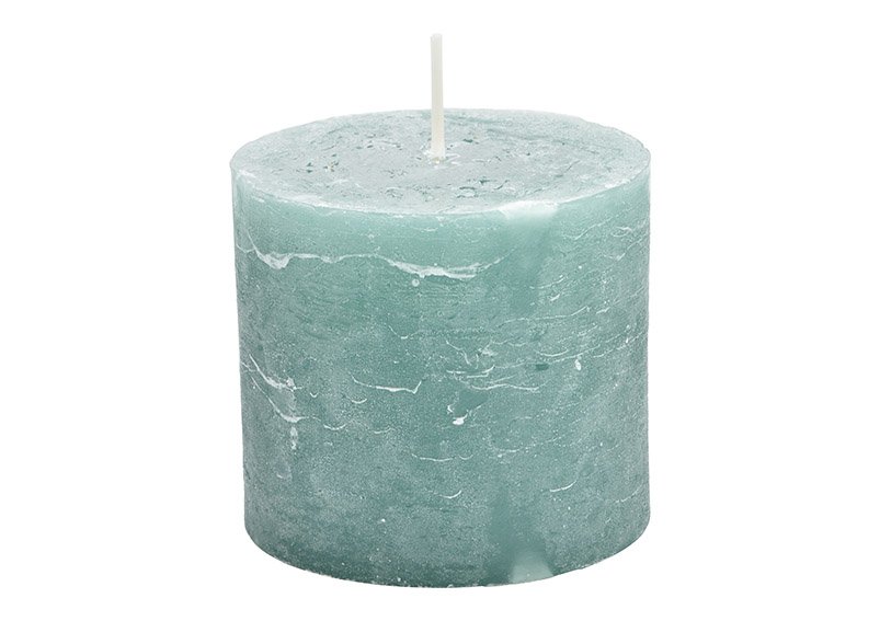 Candle 10x9x10cm wax eucalyptus green 