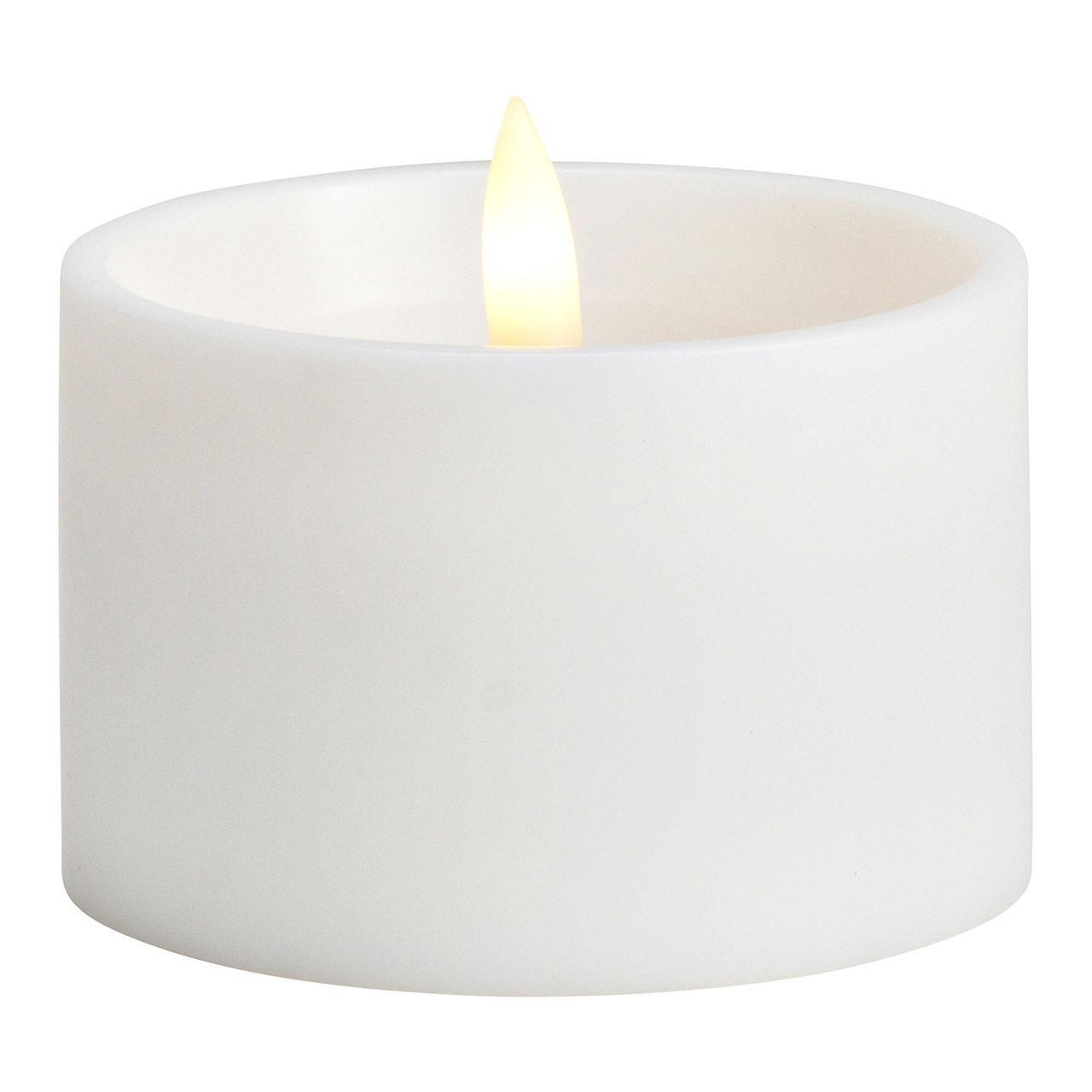 LED outdoor candle made of plastic with timer, white (W/H/D) 8x6x8cm, excluding 2xAA